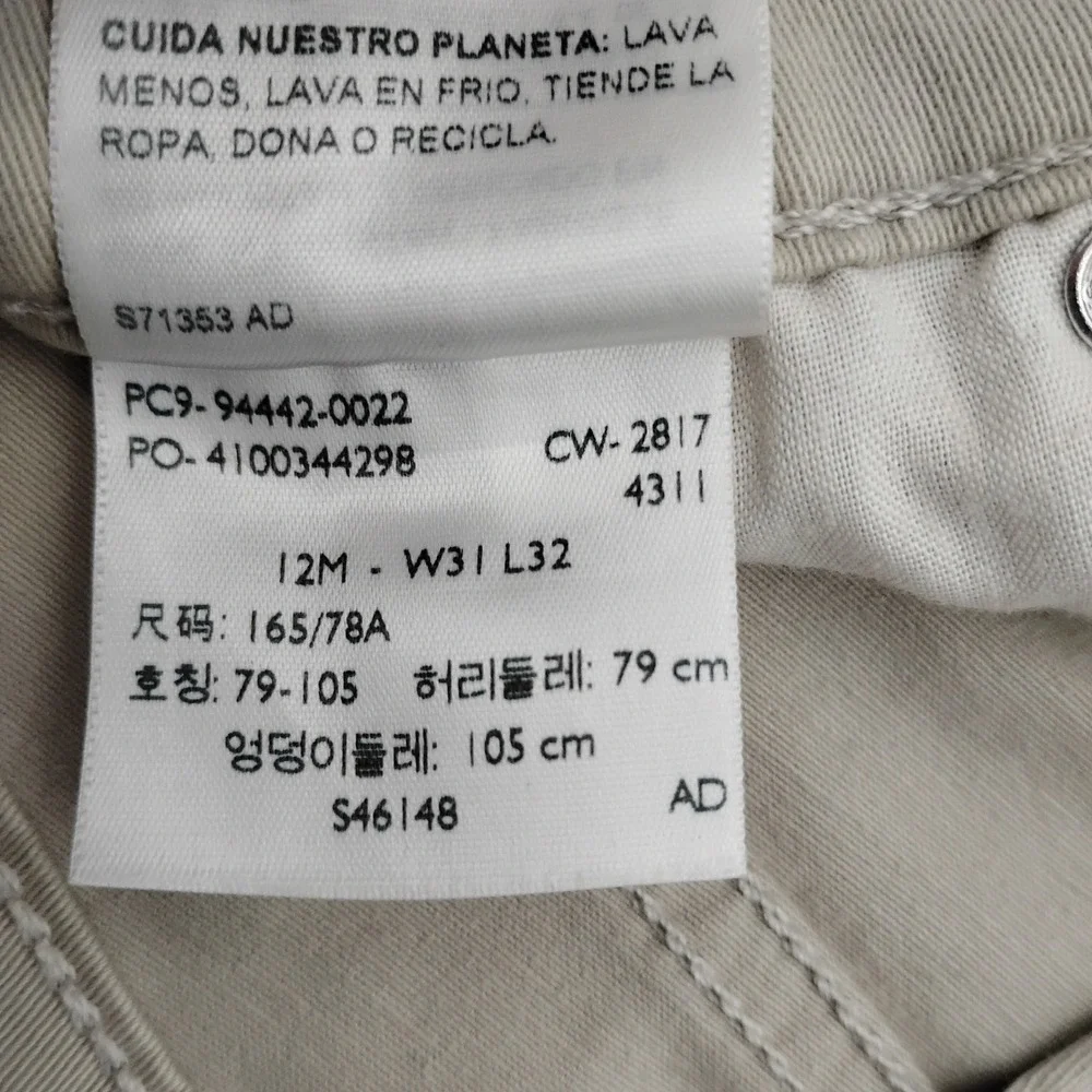 Signature Levi Strauss Modern Straight Khaki Tan Pants Mens 31x32 Stretch Chino